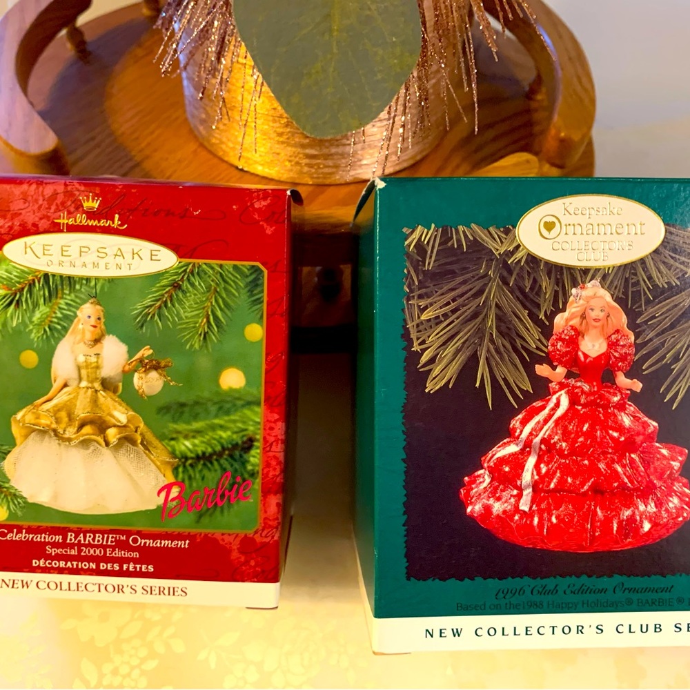 Barbie Hallmark Keepsake Ornaments, NWT, Collectors Edition Years 1996, 2000